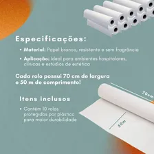Papel Lençol Descartável para Maca 70x50 Paper 10 rolos Branco Foto mini 4