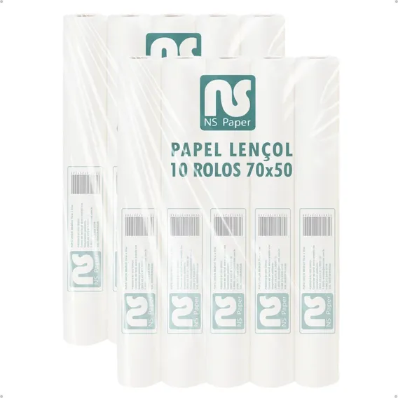 Papel Lençol Descartável para Maca 70x50 Paper 10 rolos Branco Foto 1