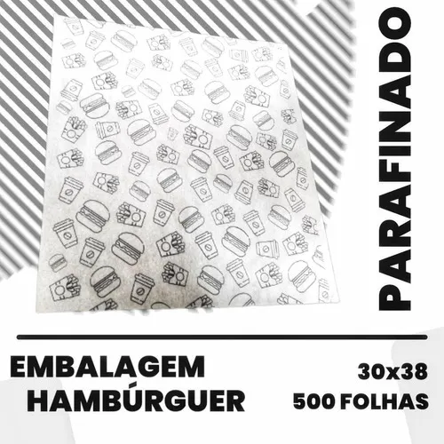 Papel Manteiga Segurar Embrulhar Embalar Lanches Hamburguer Foto 1