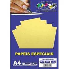 Papel Metalizado A4 Ouro 150g C/ 15 Folhas Off Paper Cor Dourado Foto mini 1
