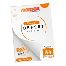 Papel Offset 180g A4 210x297mm Branco Marpax 100 Fls Foto mini 1