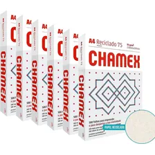 Papel Ofício A4 Reciclado Chamex 75g Pacote 5000 Folhas Eco Cor Bege Foto mini  2