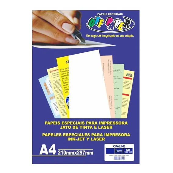 Papel Opaline A4 Branco 120g Off Paper 50 Folhas Foto 1