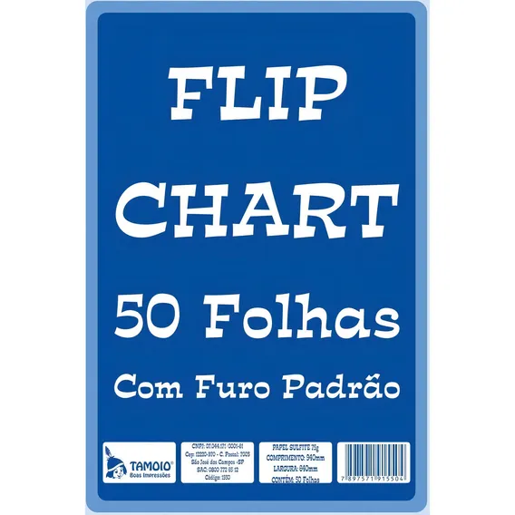 Papel Para Flip-chart Serrilhado 66x96 75g. 20fls. Tamoio Foto 1