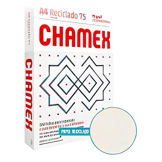 Papel Reciclado Chamex A4 75g Ecológico Cor Bege Foto 1