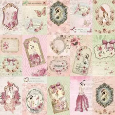 Papel Scrap Dupla Face Tags Damas Sd-1063 30,5x30,5 Litoarte Foto mini  2