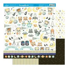Papel Scrapbook Dupla Face Menino No Espaço Sd-1195 Cor Decorado Foto mini 1