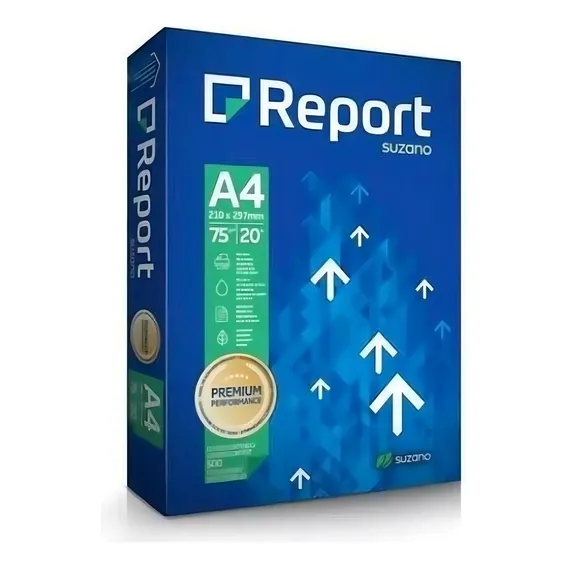 Papel Sulfite A4 75g Resma 500 Folhas Premium Report Suzano Foto 1