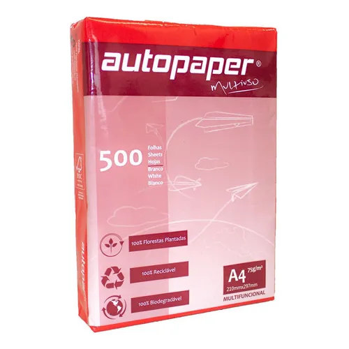 Papel Sulfite A4 Branco Autopaper 500 Folhas Foto 1