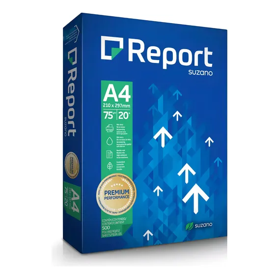 Papel Sulfite A4 C/ 500 Fls 75 G Unidade - Report Cor Branco Foto 1