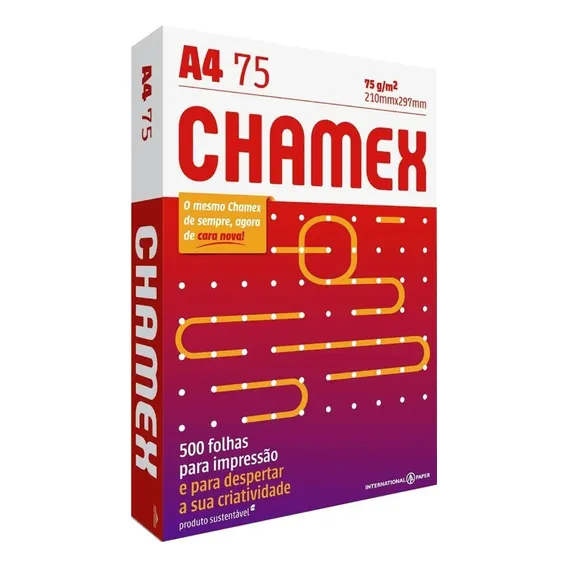 Papel Sulfite A4 Chamex 500 Folhas Branco 75g Foto 1