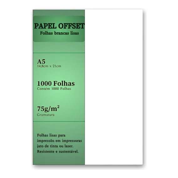 Papel Sulfite A5 Branco 1000 Folhas 75g Bestgraph Foto 1