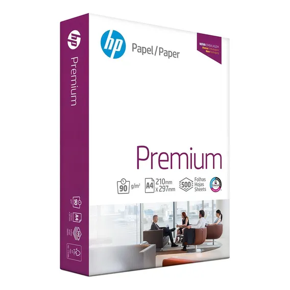 Papel Sulfite Hp Laser Jet A4 90g 210mmx297mm Ipaper Cor Branco Foto 1