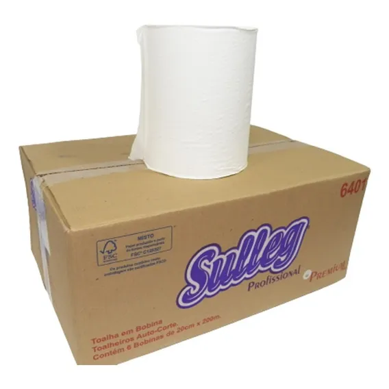 Papel Toalha Bobina Extra Auto Corte Sulleg 6 X 200 Metros Foto 1