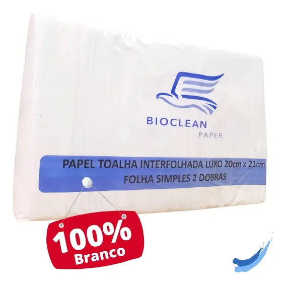 Papel Toalha Interfolha 1000 Folhas Branco 100% Celulose Foto 1