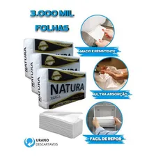 Papel Toalha Interfolha Branco 100% Celulose 3 Mil Folhas Foto mini 1