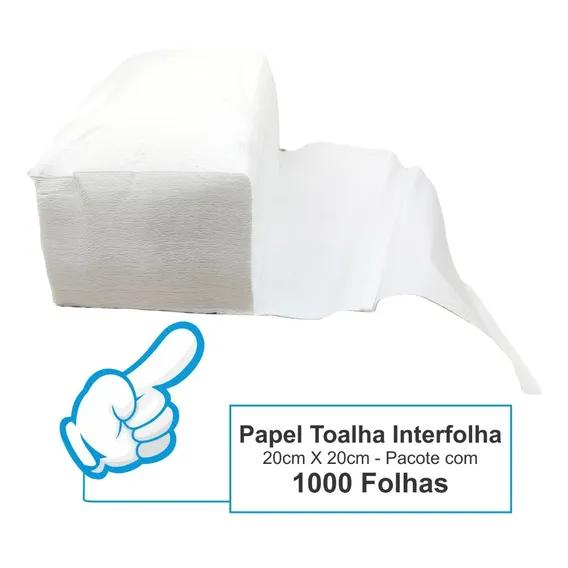 Papel Toalha Interfolha Branco Luxo Resistente 1000 Folhas Foto 1