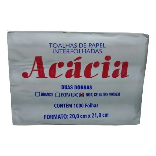 Papel Toalha Interfolhado 20x21 100% Celulose Branco Foto 1