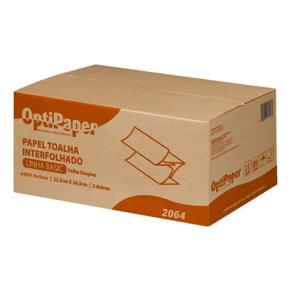 Papel Toalha Interfolhado Duas Dobras 4800 Folha Branco Luxo Foto 1