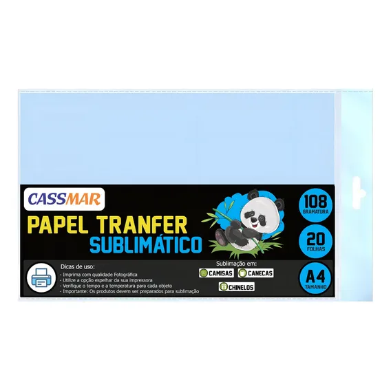 Papel Transfer Azul Sublimático A4 210x297mm 20 Folhas Foto 1
