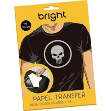 Papel Transfer Dark Bright Tecido Algodão Escuro - 5 Folhas Cor Branco Foto mini 2
