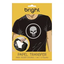 Papel Transfer Dark Bright Tecido Algodão Escuro - 5 Folhas Cor Branco Foto mini 3