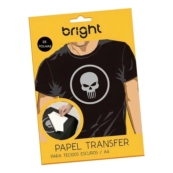 Papel Transfer Para Algodão A4 Tecidos Escuros Bright 25 Fls Foto 1