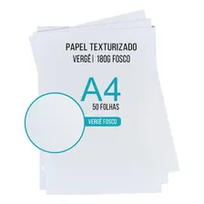 Papel VergĂȘ 180g A4 Texturizado Branco Fosco Com 50 Folhas Foto mini 1