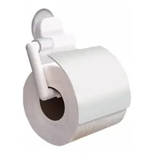 Papeleira Com Tampa Abs Pvc Daivak Branco Cor Branco Com Acrilico Foto  mini 1