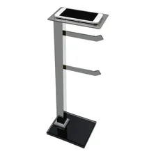 Papeleira De Chão Inox Com Suporte Celular Premium Je Foto mini 1