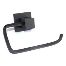 Papeleira Porta Papel Higiênico Quadrus Preto Fosco Foto  mini 1