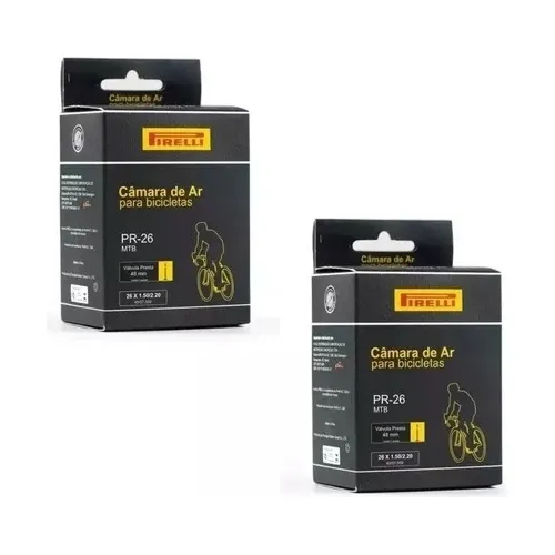 Par 2 Camara De Ar Pirelli Bike Aro 26 Bico Fino Presta 48mm Foto 1