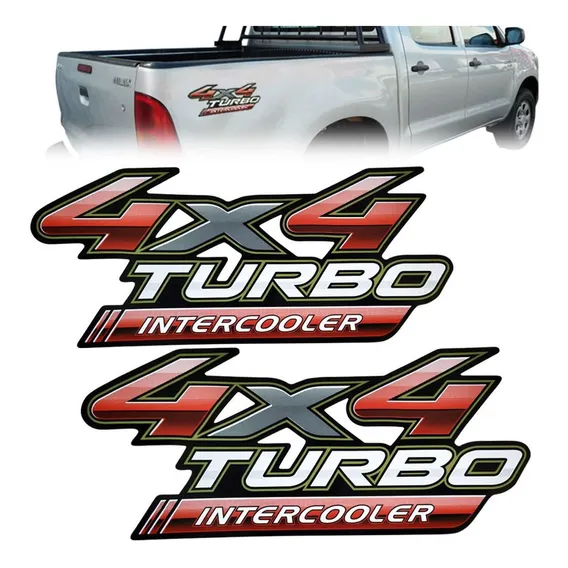 Par Adesivo Lateral Traseiro Hilux 4x4 Turbo Intercooler Foto 1