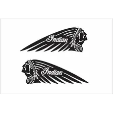 Par Adesivo Para Tanque Moto Indian Preto Ad001 Cor ADESIVO INDIAN MOTO Foto mini 1