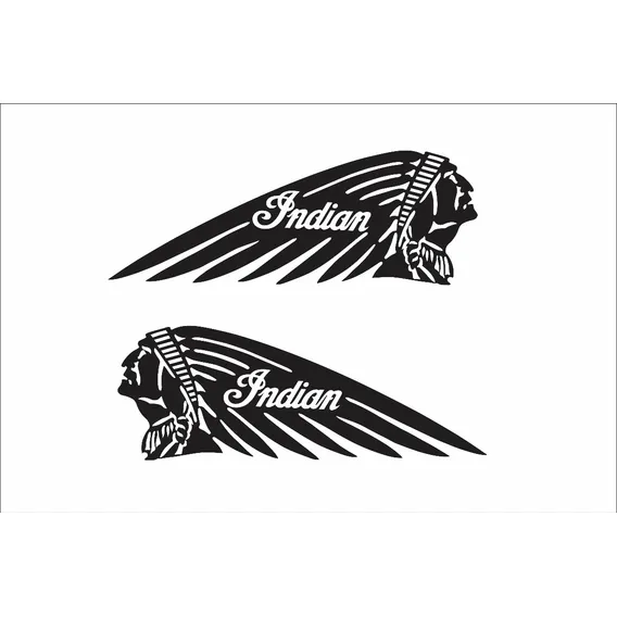 Par Adesivo Para Tanque Moto Indian Preto Ad001 Cor ADESIVO INDIAN MOTO Foto 1