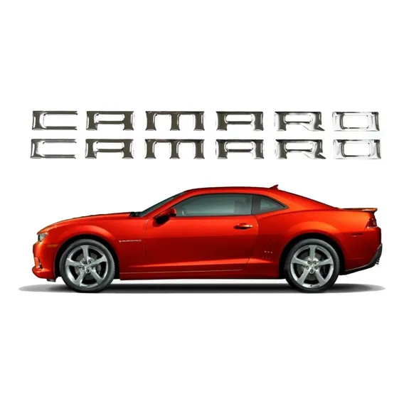 Par Adesivo Resinado Cromado Relevo Para Camaro 17018 Foto 1
