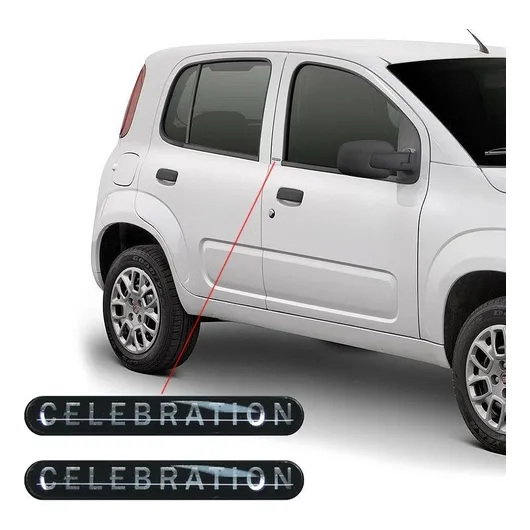 Par Adesivos Emblema Celebration Fiat Palio Siena Resinado Foto 1