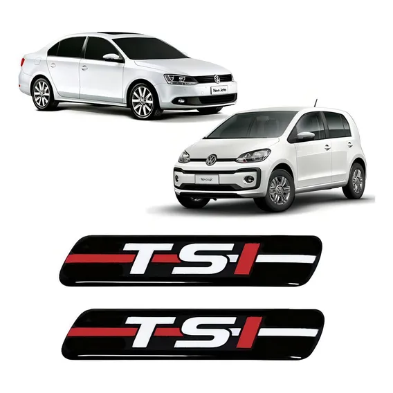Par Adesivos Emblema Coluna Tsi Linha Vw Jetta Up Resinado Foto 1