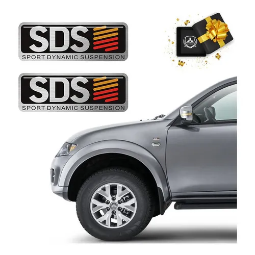 Par Adesivos Resinado Emblema Sds L200 Mitsubishi Foto 1