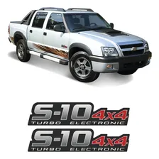 Par Adesivos S10 Rodeio 4x4 Turbo Eletronic Vermelho (porta) Foto  mini 1