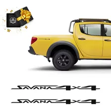 Par Adesivos Savana 4x4 L200 Triton Resinado Emblema Foto mini 1
