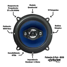 Par Alto Falante 5 Polegadas Quadriaxial Orion Bs5 110w Azul Foto mini 2