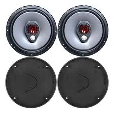 Par Alto Falante 6 Pol Bomber Bbr6 Triaxial 100w Rms + Tela Cor Preto Foto  mini 1