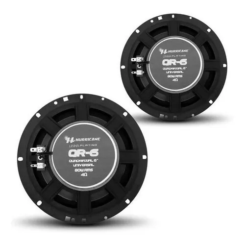 Par Alto Falante 6 Pol Hurricane 160w Rms Qr6 320w Auto Cor Preto Foto 1