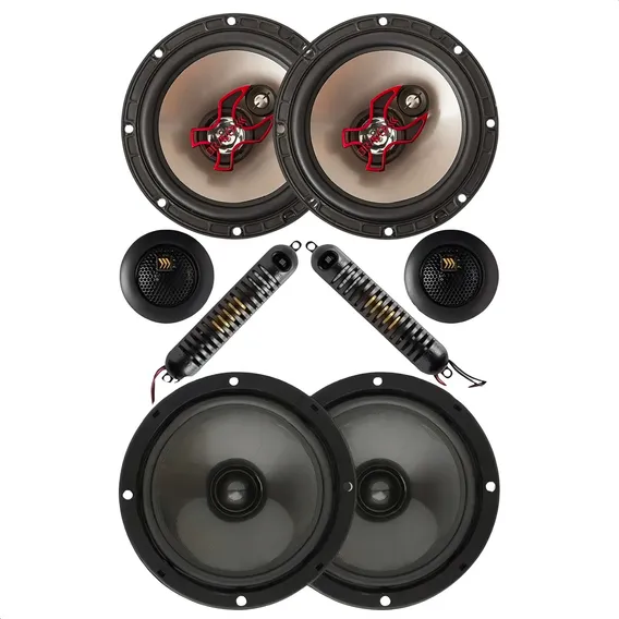 Par Alto Falante B3x60x 6 Polegadas Bravox 100 Rms + Par Alto Falante Kit 2 Vias 6 Polegadas Bravox Cs60bk 130 Rms Tnt Full Som Automotivo Foto 1