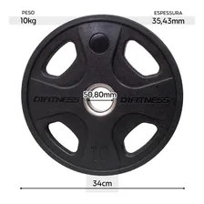 Par Anilhas Elite Emborrachada 10kg Furação Olímpica Foto mini 4