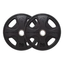 Par Anilhas Elite Emborrachada 20kg Furação Olímpica Foto  mini 1
