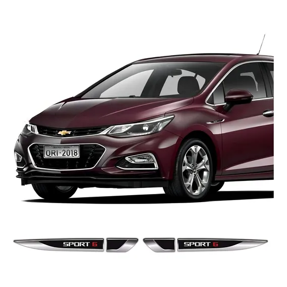 Par Aplique Lateral Cruze Sport6 Emblema Resinado Decorativo Foto 1