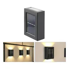 Par Arandela Solar Focos Luminária Parede Externa Sensor Cor Preto 110V/220V Foto  mini 1