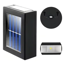 Par Arandela Solar Focos Luminária Parede Externa Sensor Cor Preto 110V/220V Foto mini  2